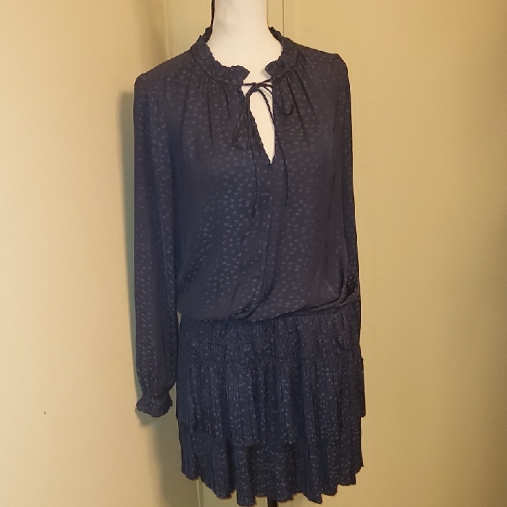 Current Air Dark Blue Long Sleeve Dress